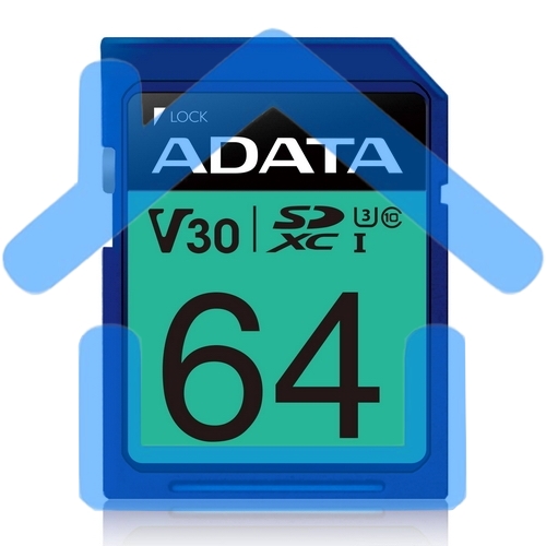 Флеш карта SD ADATA 64Gb ADATA Premier Pro SDXC Class 10 UHS-I U3 V30S 95/60 MB/s