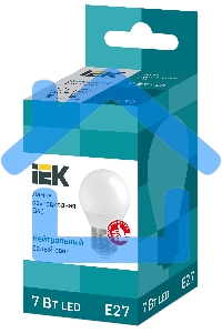 Лампа светодиодная ECO G45 7Вт шар 4000К белый E27 630лм 230-240В ИЭК LLE-G45-7-230-40-E27