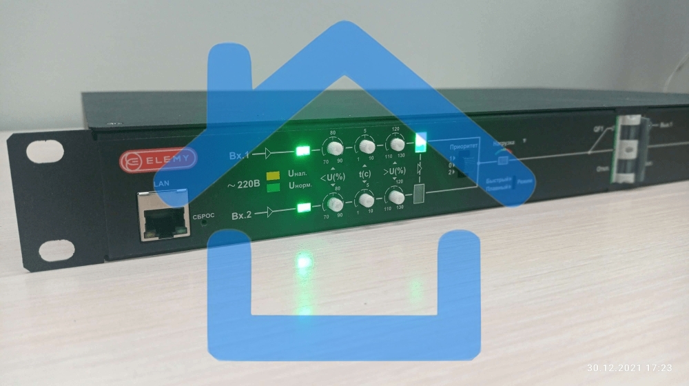 Автоматический ввод резерва Elemy ATS-1203/16/S/E/DO, 1U, 220B, 16A, Ethernet, Digital Output, in (2) C20, out (1) C19 (6) C13