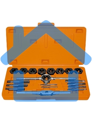 Набор метчиков и плашек М3 - М12, плашко-метчикодержатель, 20 предметов, в пласт. боксе Sparta