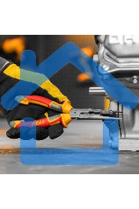 Длинногубцы прямые Denzel диэлектрические рукоятки до 1000 В, трехкомпонентные рукоятки, 205 мм