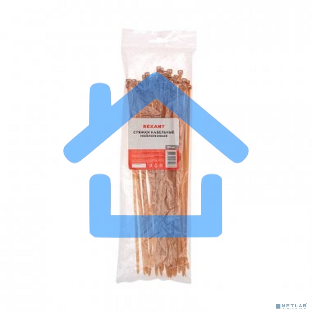 Стяжка кабельная нейлоновая Rexant 150x3,6мм, коричнево-золотая (RAL8001) (100 шт/уп)