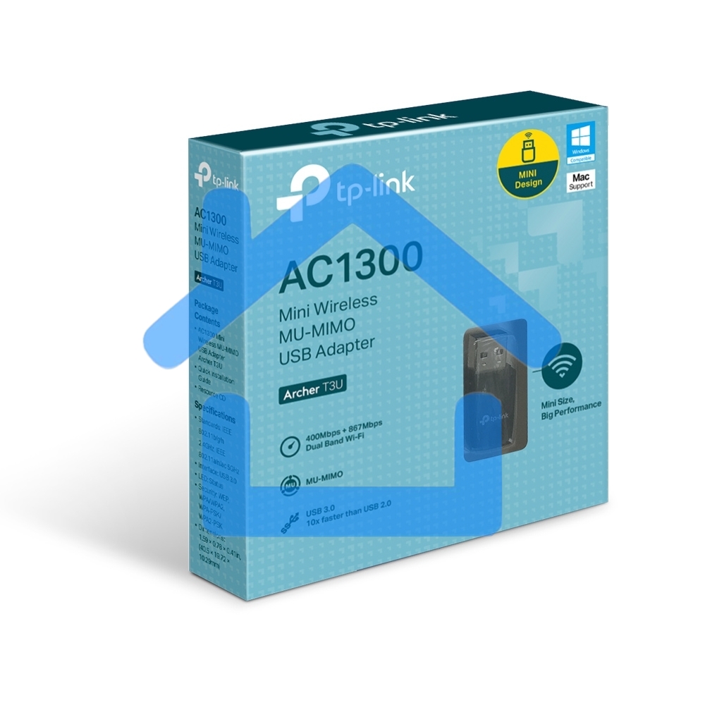 Адаптер TP-LINK Archer T3U AC1300 Мини Wi-Fi MU-MIMO USB-адаптер