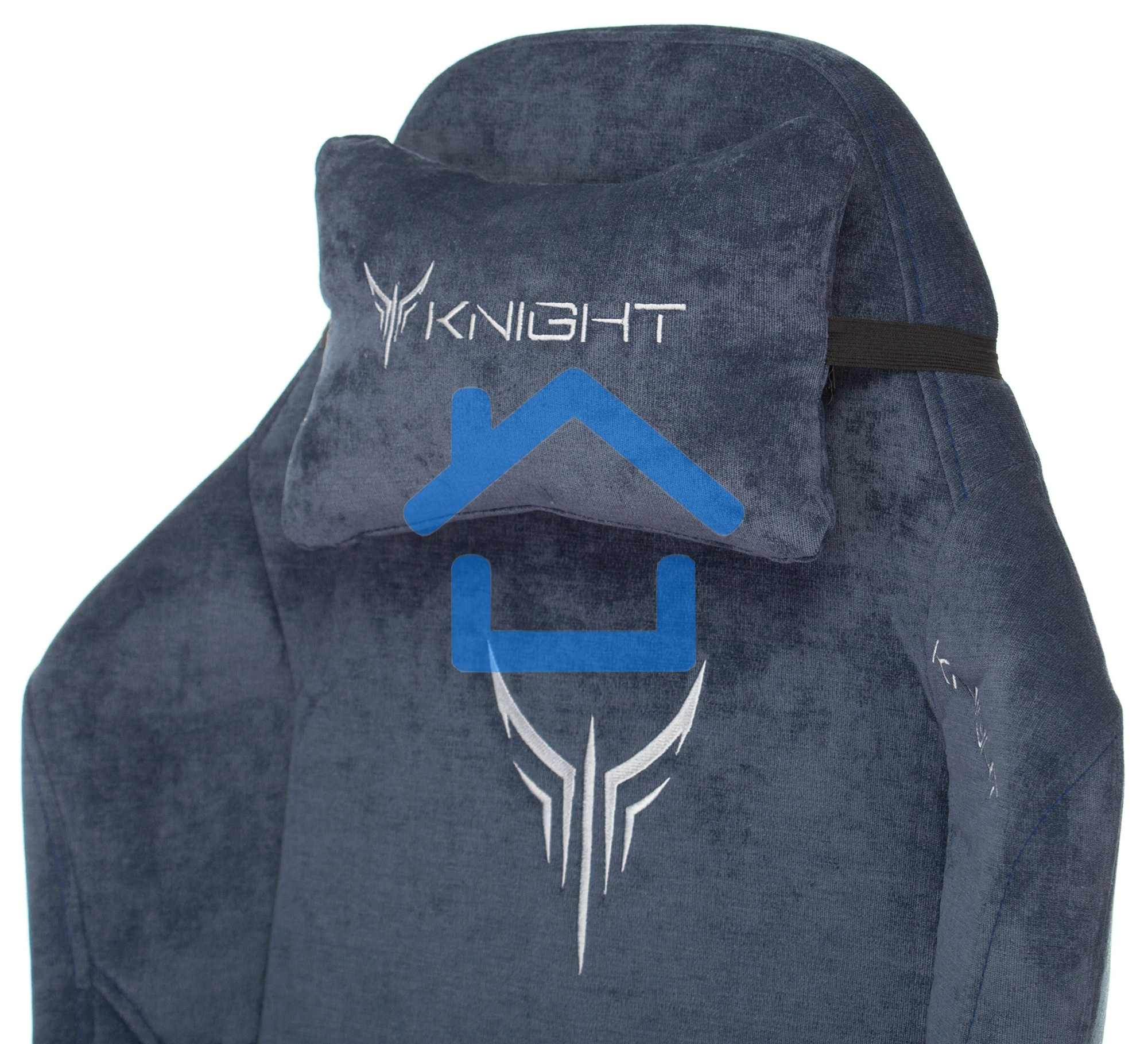 Кресло игровое Knight N1 Fabric синий Light-27 с подголов. крестовина металл