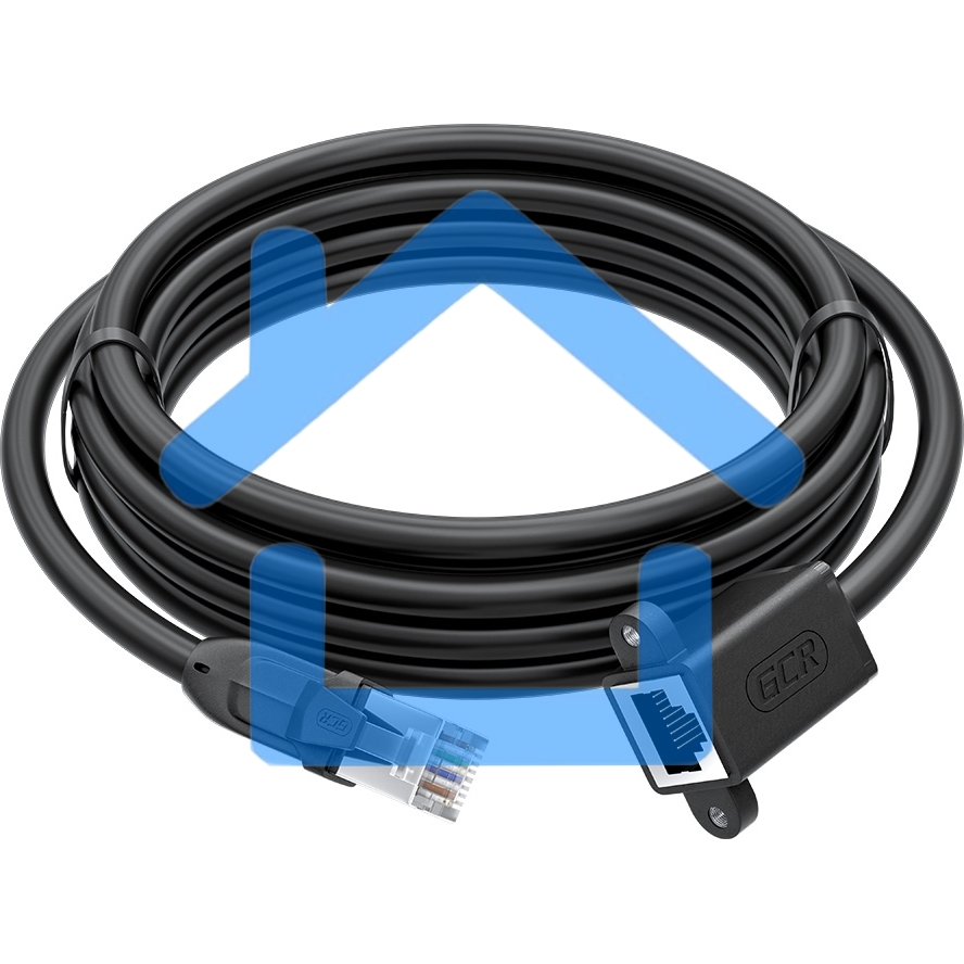 Удлинитель GCR PROF патч-корда прямой 5.0m, FTP медь, кат.6, 24 AWG, крепление под винт, никелированный коннектор, T568B, GCR-53719