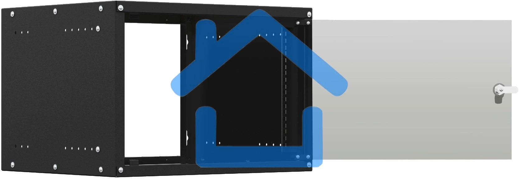 Шкаф коммутационный NTSS Lime (NTSS-WL9U5545GS-BL) настенный 9U 550x450мм пер.дв.стекл несъемн.бок.пан. 30кг черный 370мм 12кг 110град. 500мм IP20 сталь