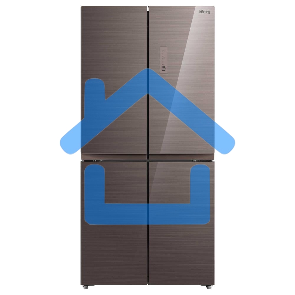 Холодильник Korting KNFM 81787 GM коричневый трехкамерный 303/153л морозилка сбоку, No Frost, Side by Side