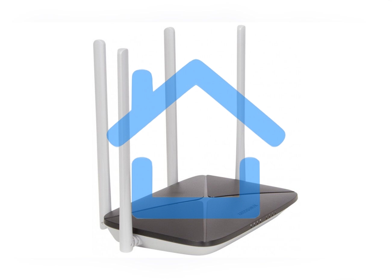 Беспроводный маршрутизатор Mercusys AC12, Dual Band, (867Мбит/с на 5 ГГц + 300Мбит/с на 2,4 ГГц)4 порта 100 Мбит/с, 4 фиксированных антенны