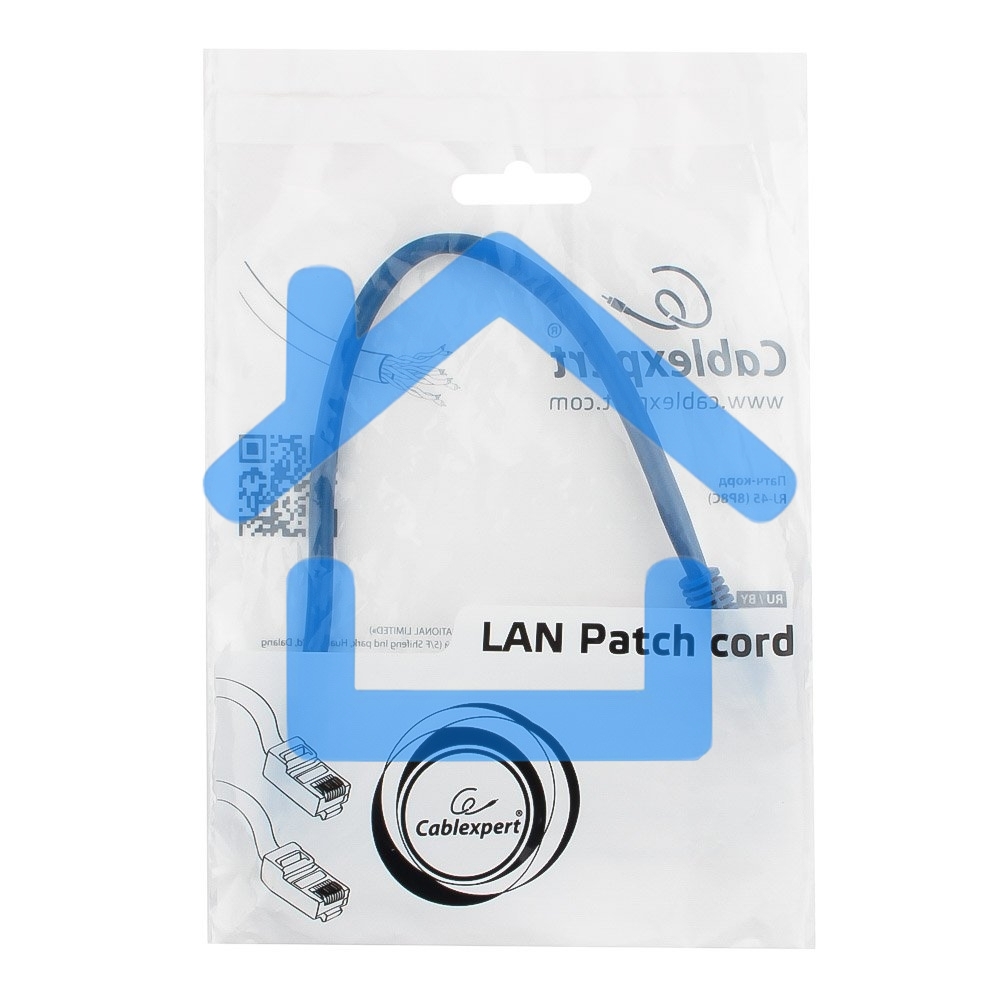 Патч-корд UTP Cablexpert кат.5e 0.25м, литой, многожильный, синий