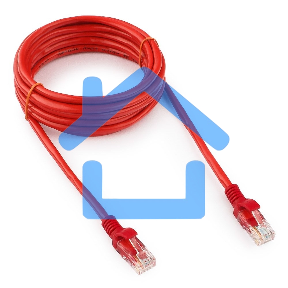Патч-корд UTP Cablexpert кат.5e, 3м, литой, многожильный (красный)