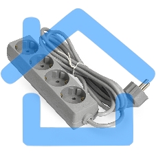 Удлинитель ExeGate ECE-4-1.8G (EX285811RUS), серый, 1.8 м, Евровилка с заземлением, 4 евророзетки с заземлением, 2200 Вт