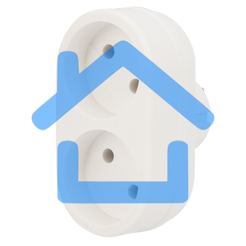 Двойник электрический 6А без заземления, белый Rexant