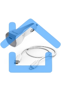 Комплект зарядное устройство Hama H-183317 3A PD для Apple кабель Apple Lightning/Type-C белый