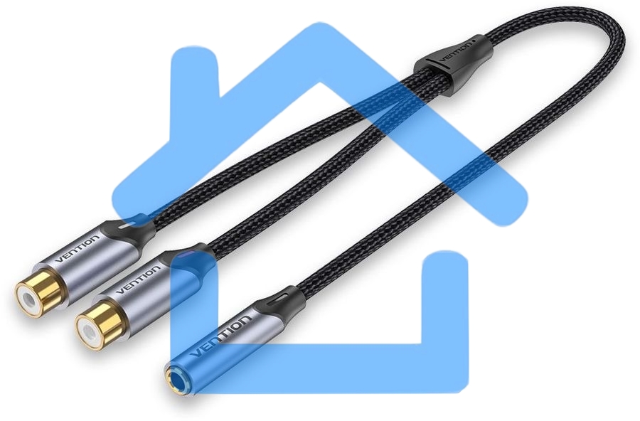Переходник-разветвитель Vention гибкий Jack 3.5 mm F / 2RCA F - 0.3м