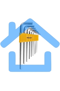 Набор ключей имбусовых HEX KRANZ 2,0-12 мм, CrV, 9 шт., удлиненные