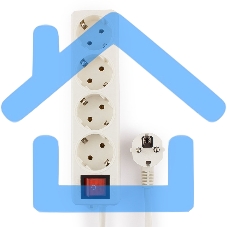 Сетевой фильтр Гарнизон ELB-G4-W-5, 4 евророзетки с выключателем и заземлением, допустимый ток 16А, длина 5м.