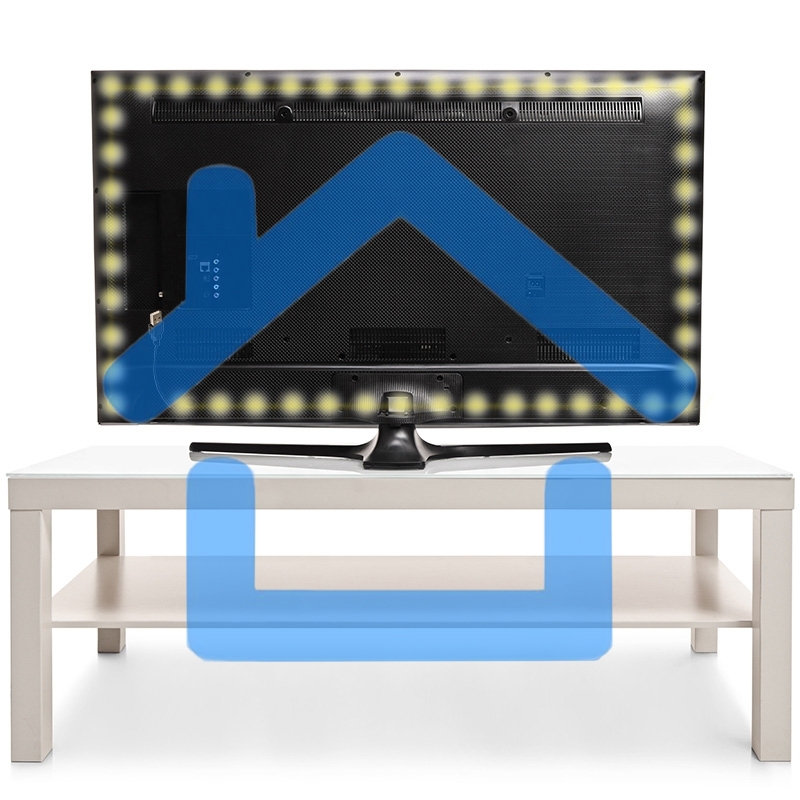 Лента LED с USB коннектором 5 В, 8 мм, IP65, SMD 2835, 60 LED/m, цвет свечения теплый белый (3000 K)