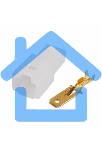 Клемма плоская штекер 6.3 мм 1-1.5 мм² (РП-п 1.5-(6.3)) + колодка Rexant