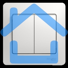 Выключатель 2-кл. СП Glossa 10А IP20 10AX в сборе белый SchE GSL000152