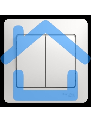 Выключатель 2-кл. СП Glossa 10А IP20 10AX в сборе белый SchE GSL000152