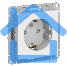 Розетка с заземлением со шторками Schneider-electric ATN000145 ATLASDESIGN, 16А, механизм, БЕЛЫЙ