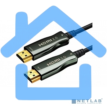 Кабель HDMI AOC-HM-HM-20M Wize, оптический, 20 м, 4K/60HZ, v.2.0, ARC, 19M/19M, черный, коробка