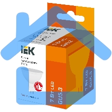 Лампа cветодиодная Iek LLE-MR16-7-230-30-GU5 ECO MR16 софит 7Вт 230В 3000К GU5.3 IEK