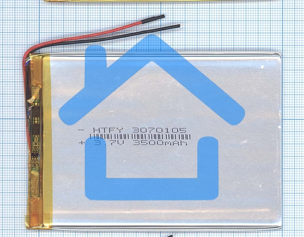 Аккумулятор Li-Pol (батарея) 3*70*105мм 2pin 3.7V/3500mAh
