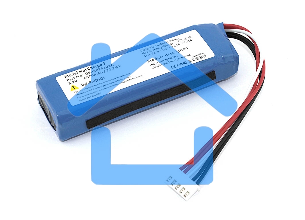 Аккумуляторная батарея для JBL Charge 3 GSP1029102A 6000mAh 3,7V (обратная полярность)