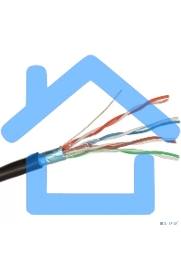 Кабель Exegate FTP 4 пары кат.5e, медь, экран, внешн. прокладка, без троса, бухта 305м, черный, PE