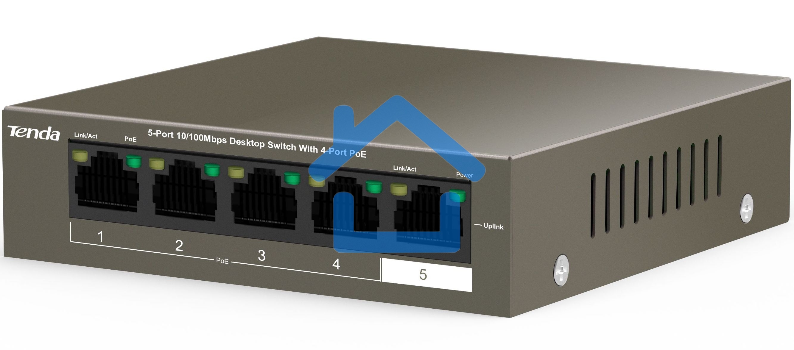 Коммутатор Tenda TEF1105P-4-63W 5PORT 10/100M