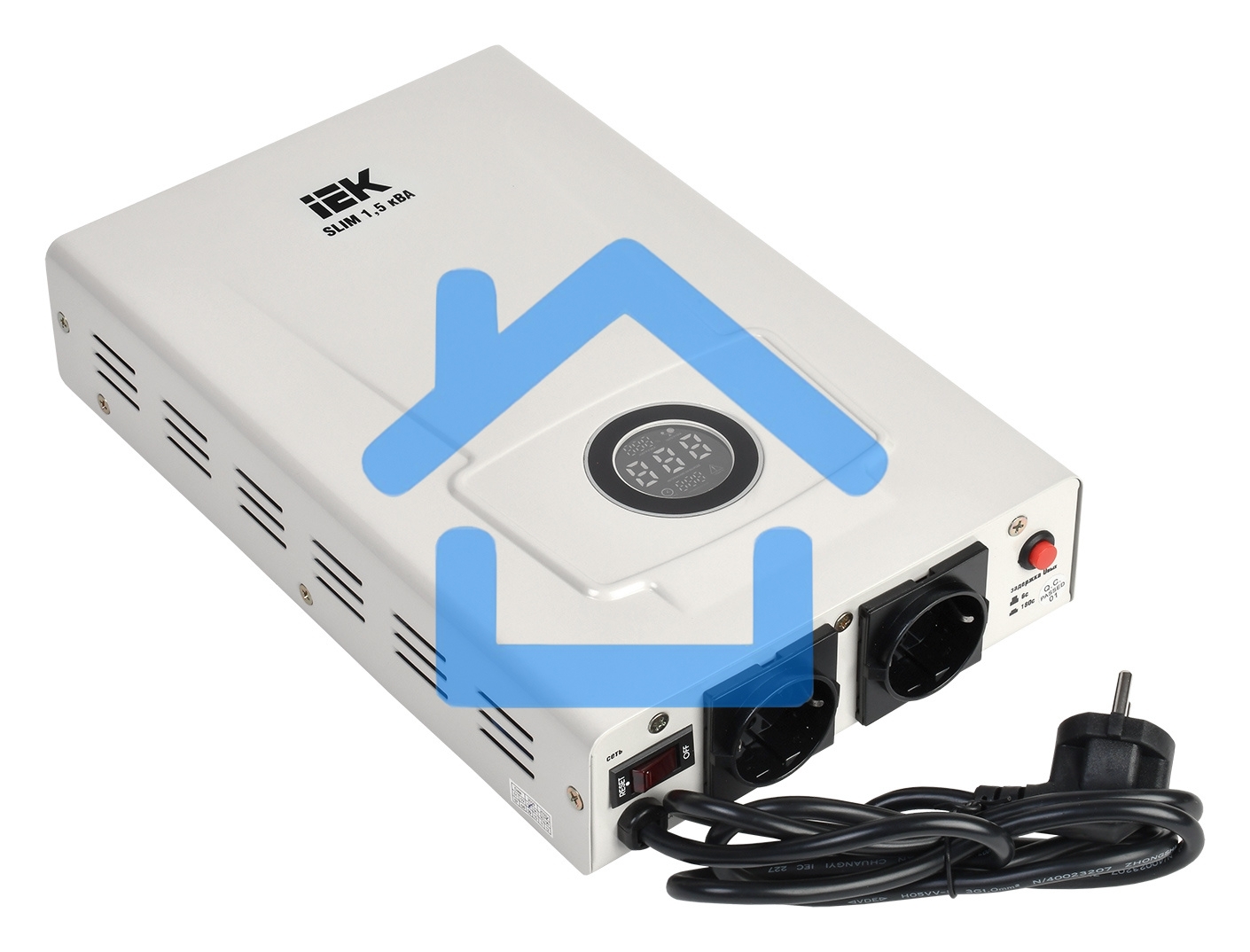 Стабилизатор напряжения IEK Slim 1.5кВА однофазный белый (IVS22-1-D15-09)