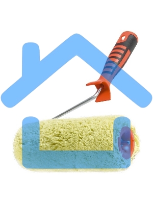 Валик в сборе Matrix ПОЛИАКРИЛ для фасад.раб. с двухкомп.руч., 180мм, ворс 18мм, D 48мм, D руч.6мм