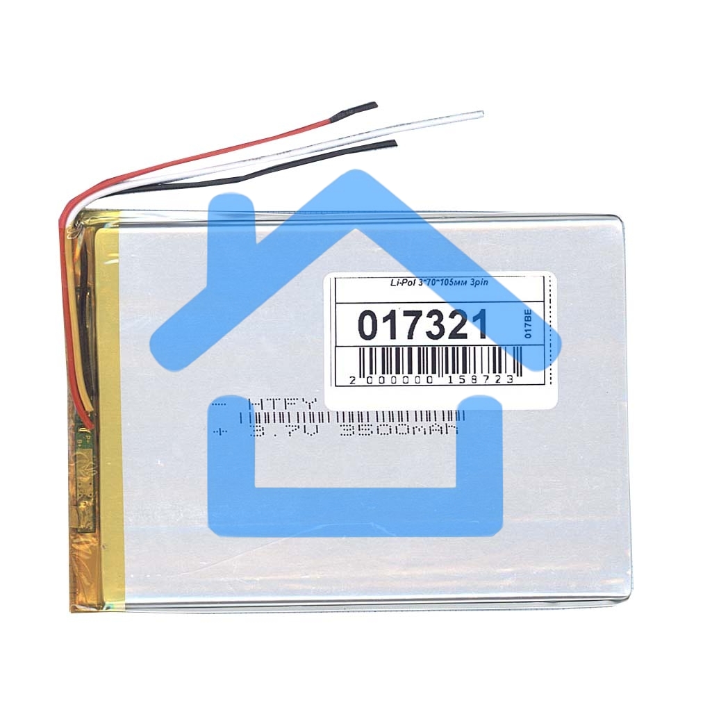 Аккумулятор Li-Pol (батарея) 3*70*105мм 3pin 3.7V/3500mAh