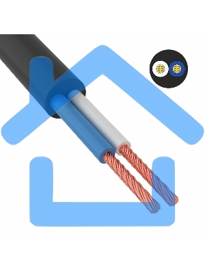 Провод соединительный ПВС 2х1,5 мм² 150 м черный ГОСТ 7399-97