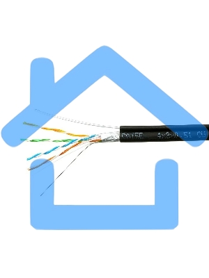Кабель Cablexpert Россия FPC-5051E-4-CU-OUTR, FTP outdoor 4x2x0.51 на тросу, медный, кат.5e, однож., 305м, coil, черный