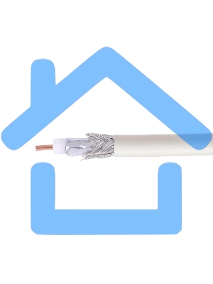 Кабель коаксиальный Cablexpert, RG-6U-CS-2, 75 Ом, 64%, 1 мм, CCS, белый, 100 м