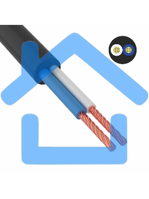 Провод соединительный ПВС 2х0,75 мм² 200 м черный ГОСТ 7399-97