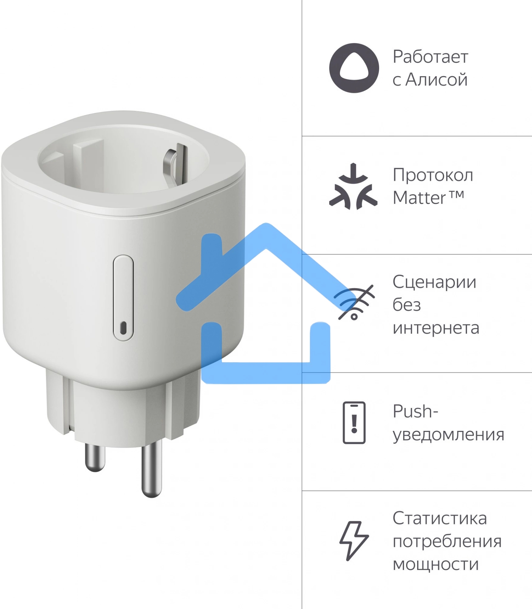 Умная розетка Яндекс YNDX-00540WHT белый