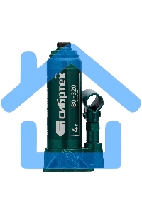 Домкрат гидравлический Сибртех бутылочный, 4т, 180-320мм