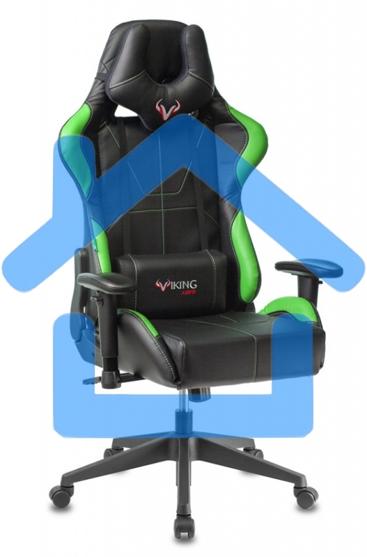 Кресло игровое Бюрократ VIKING 5 AERO LGREEN черный/салатовый искусственная кожа