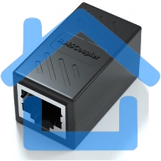 Модуль RJ-45 (F) <->RJ-45(F),FTP, проходной, ABS пластик, черный, кат. 5e VCOM <CT251S>