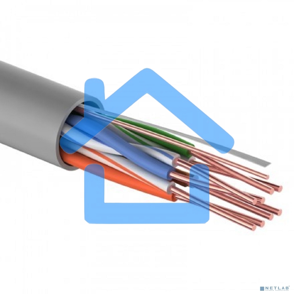 Кабель витая пара Rexant LIGHT U/UTP, категория 5e, ZH нг(А)-HF, 4PR, 24AWG, внутренний, серый, 305 м