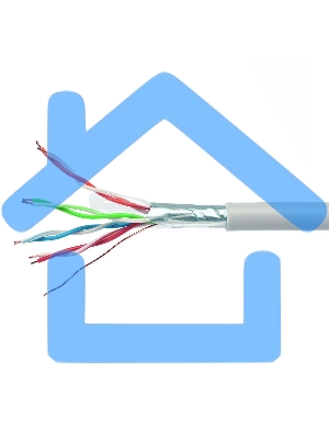 Кабель Cablexpert Россия FPC-6057-4-CU/100, FTP indoor 4x2x0.57, медный, кат.6, однож., 100м, box, серый