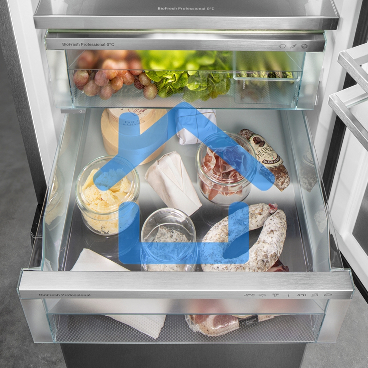 Холодильник Liebherr Комбинация XRFsf 5245-22 001(SFNsfd 5247-22 001 + SRBsfc 5220-22 001) серебристый двухкамерный 377/262л морозилка сбоку, Side by Side