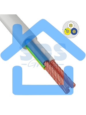 Провод соединительный ПВС 3x0,75 мм² 200 м белый ГОСТ 7399-97