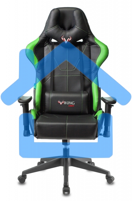 Кресло игровое Бюрократ VIKING 5 AERO LGREEN черный/салатовый искусственная кожа
