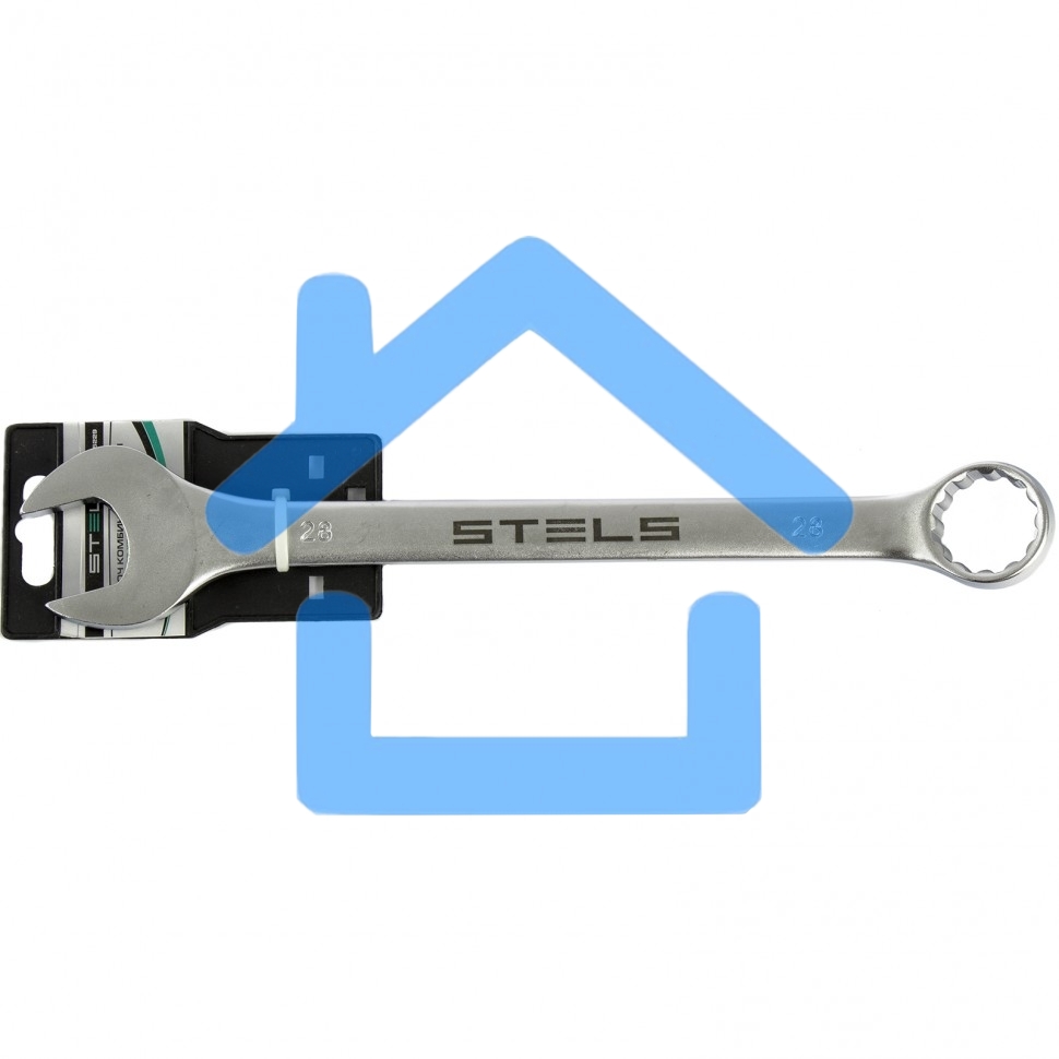 Ключ комбинированный, 28 мм, CrV, матовый хром Stels