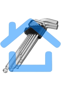 Набор ключей имбусовых Сибртех HEX, 2-12 мм, CrV, 9 шт., удлиненные, с шаром