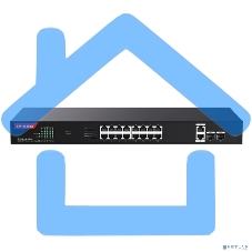 Коммутатор неуправляемый IP-COM G1120P-16-250W PoE, 20 портов, 18x1 Gbит/с, SFP 2x1 Gbит/с, PoE 16х30 Вт (до 230 Вт)